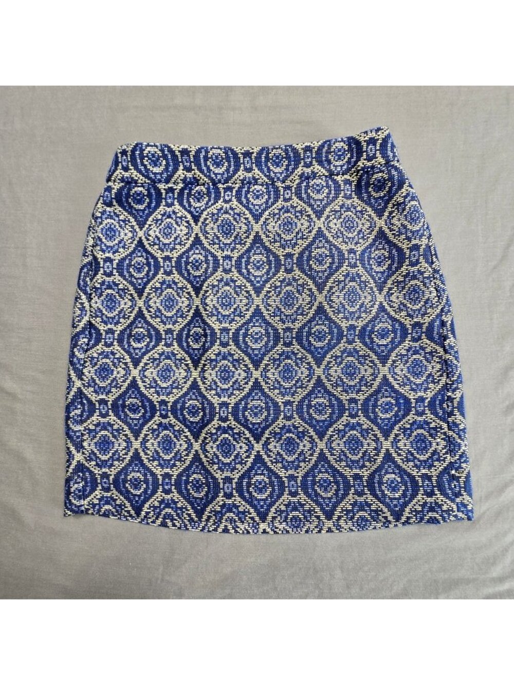 J Crew Womens Mini Short Skirt Size 00 Blue Geometric Pattern